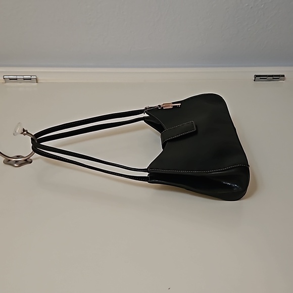 VTG FOSSIL Y2k Black Leather Shoulder Bag - Picture 3 of 10